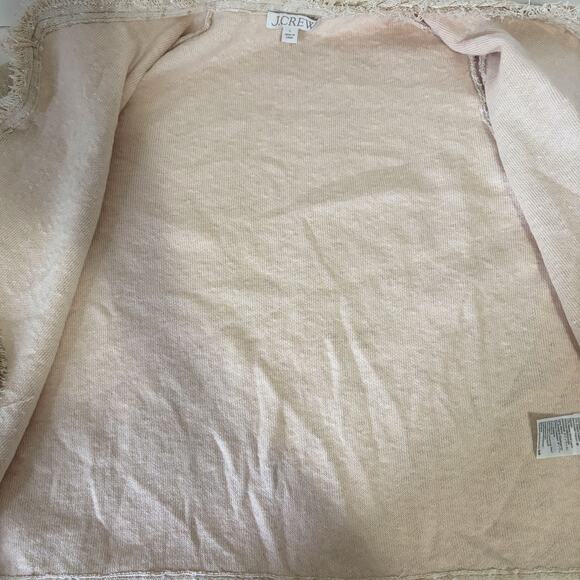 J.CREW Marled Fringe Trim Sweater Lady Cropped Jacket Size L - Picture 13 of 16